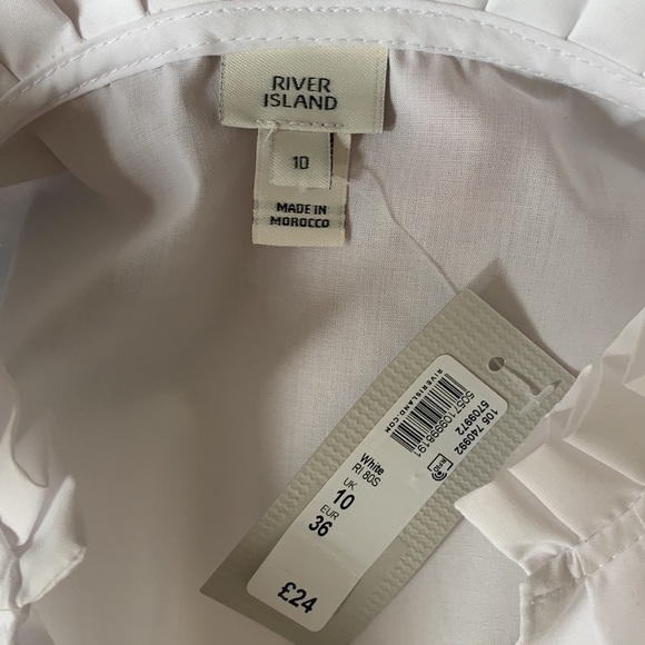 River Island White V-Neck Top Size 6 NWT - Picture 8 of 10